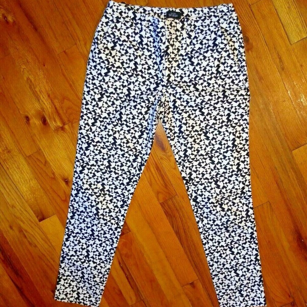 Kate Spade Pants ankle crop Geometric print Saturday Stretch  28x27